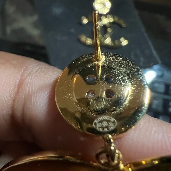Chanel Button Drop Earrings - Picture 8 of 8